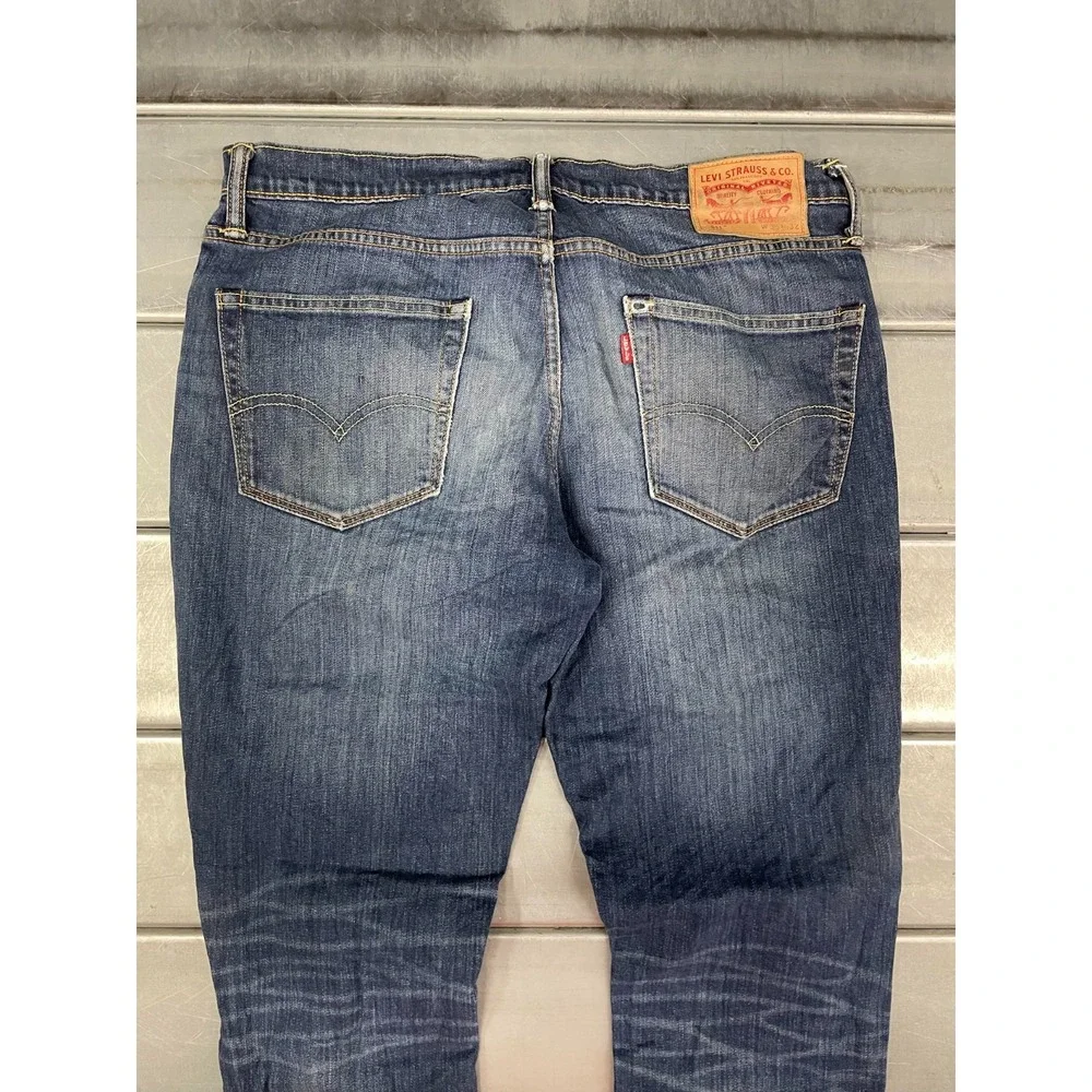 Levis 511 Jeans Mens 36X32 Blue Medium Dark‎ Wash Denim Slim Straight Fit Faded